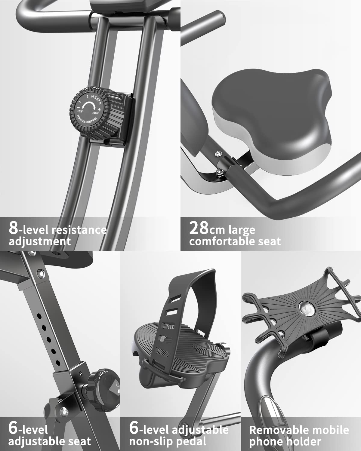 PROIRON Klappbares Fahrrad Heimtrainer, 2-in-1 bis 120kg belastbar