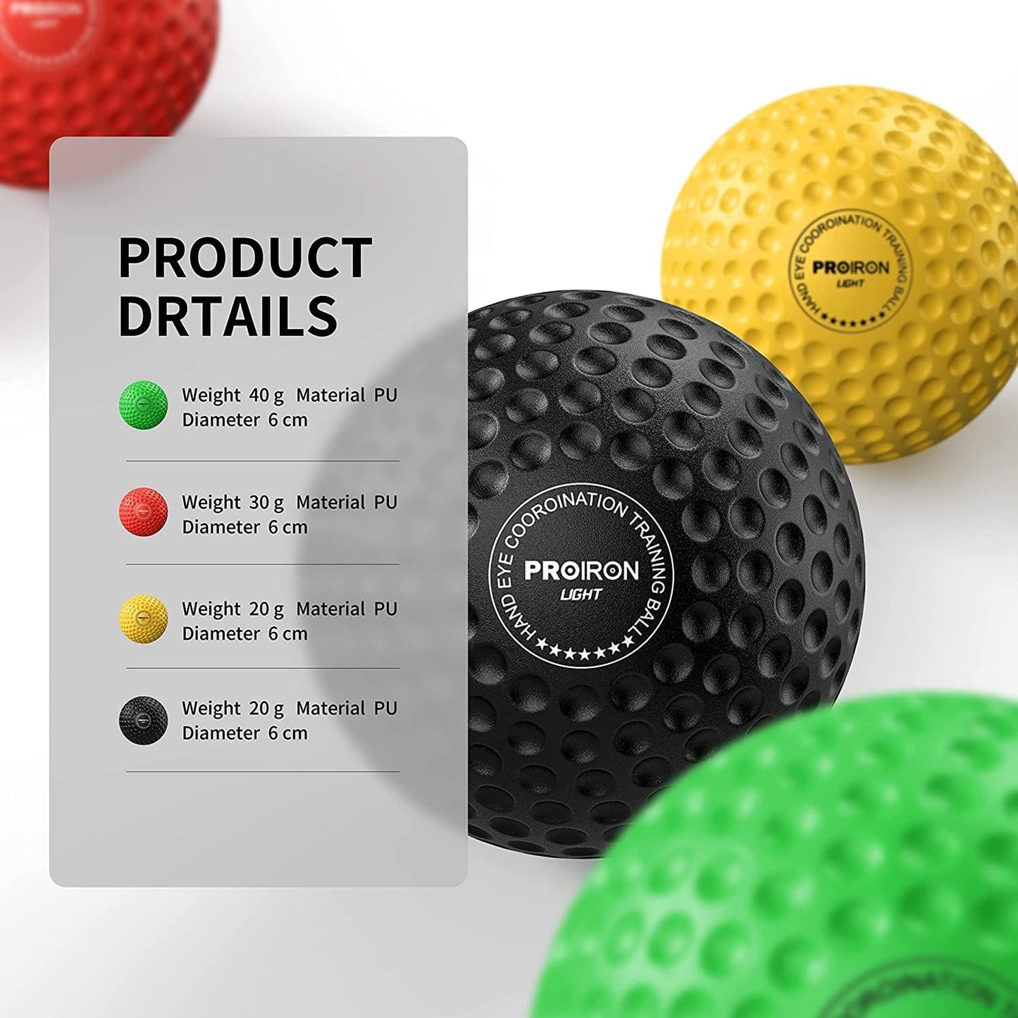 PROIRON Boxen Reflexball - Verbessere die Reaktionsgeschwindigkeit und Koordination