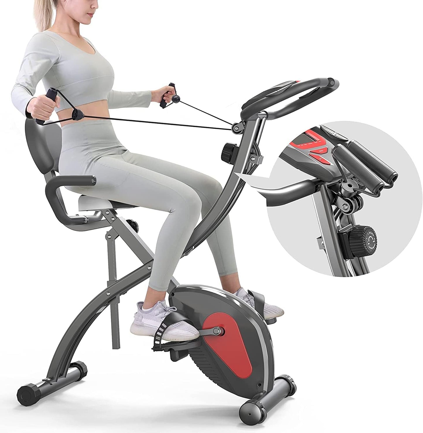 PROIRON Klappbares Fahrrad Heimtrainer, 2-in-1 bis 120kg belastbar