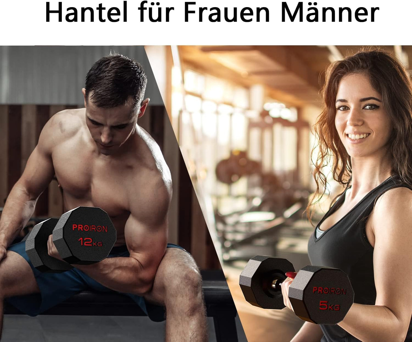 PROIRON Hexagon Hanteln - Dein tägliches Krafttraining (3-24 kg)