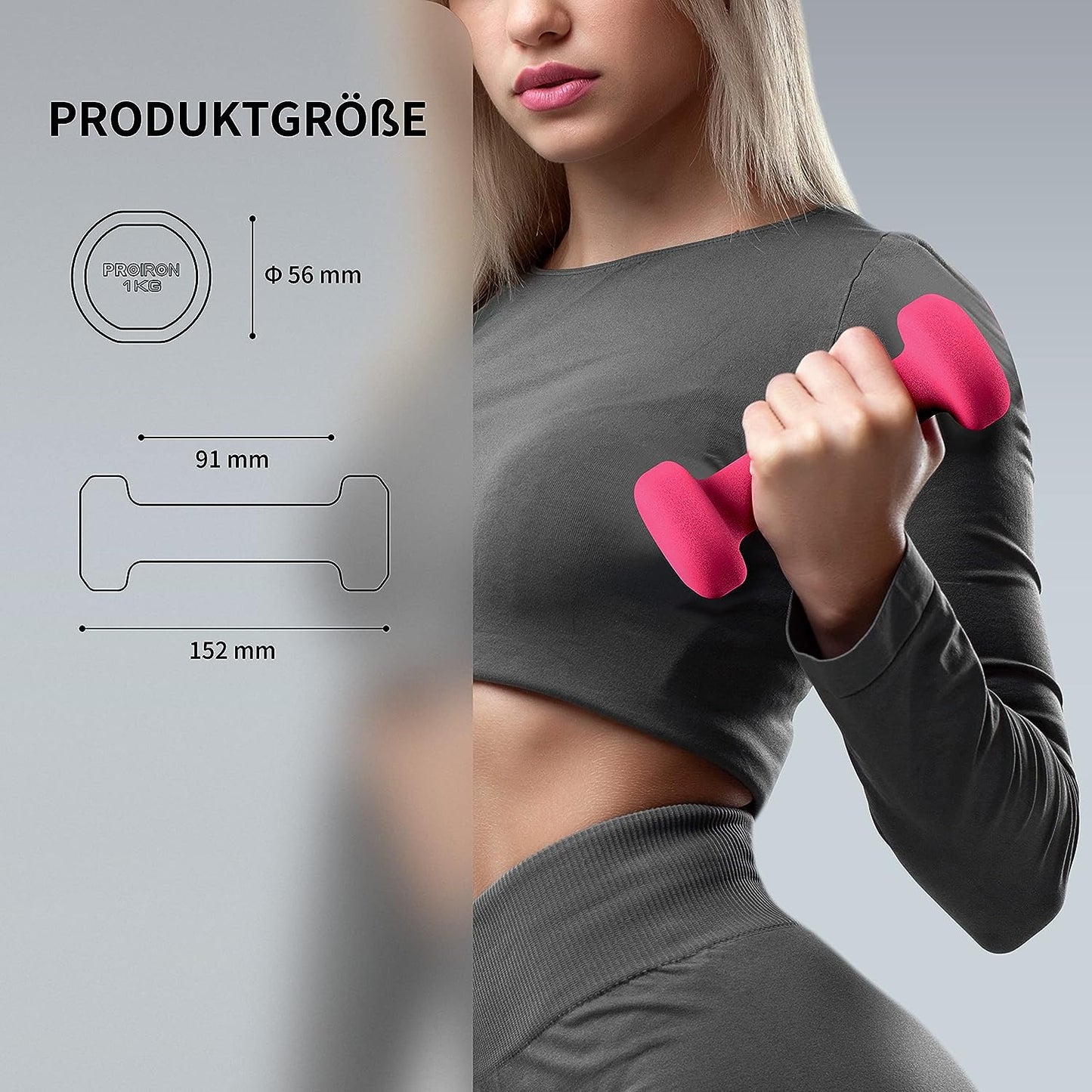 PROIRON Neopren-Hanteln - Hantelset für Frauen
