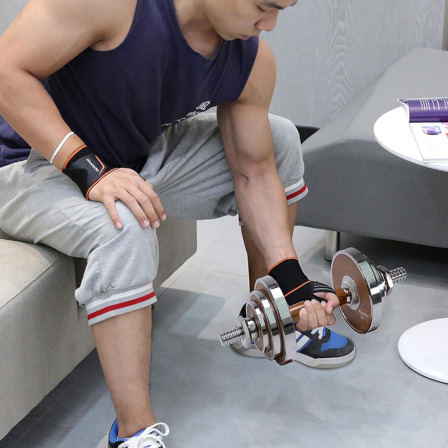 PROIRON Premium Hanteln Walnuss-Stahl Hantel Set 20KG Einstellbare Hantel