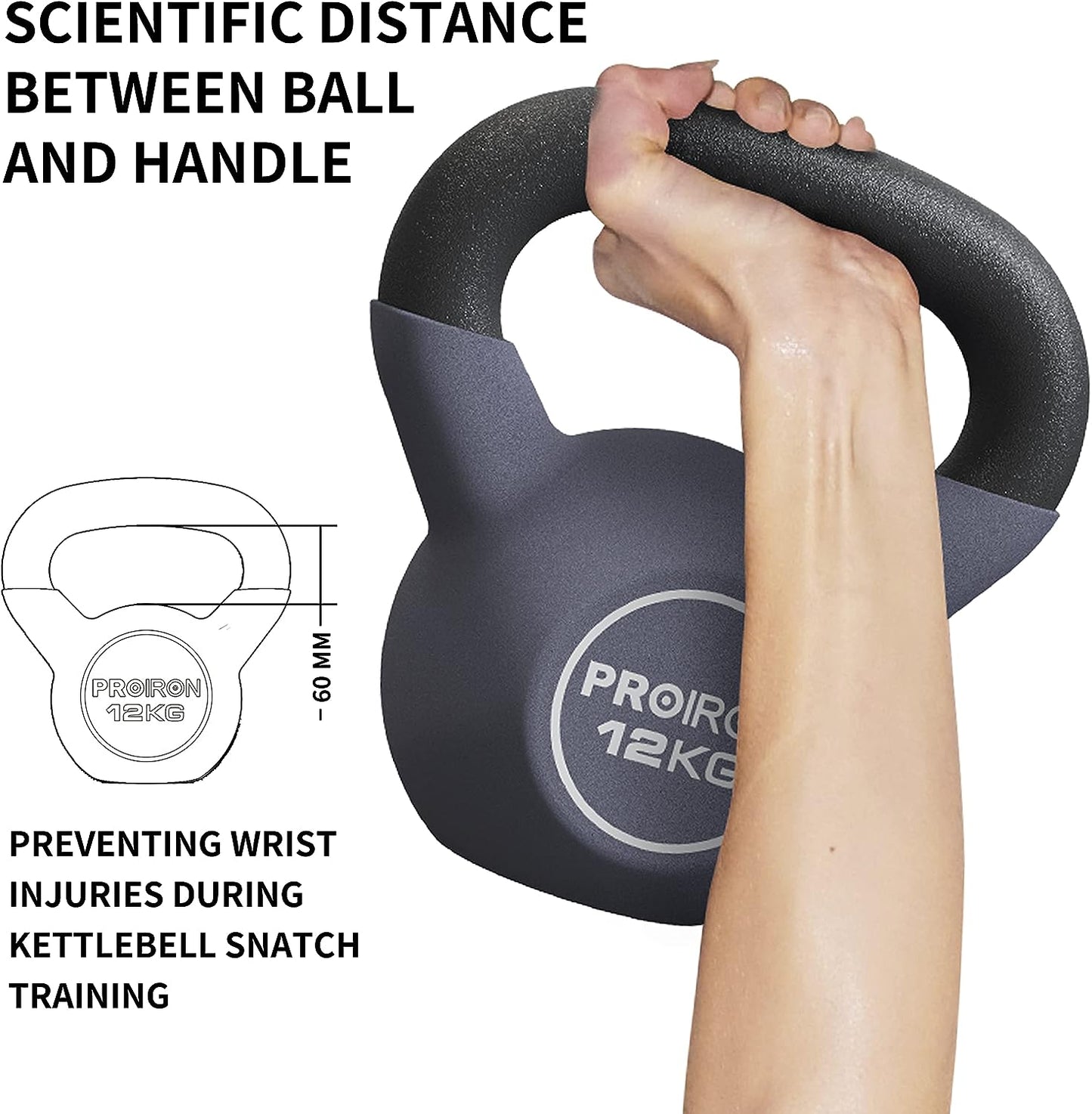 PROIRON Neopren Kettlebell, 4-16 kg | Bodenschonend