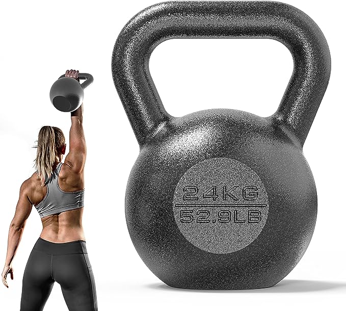 PROIRON Kettlebell Gusseisen, Gewichtsstufen 4-24 kg - Schwarze Kettlebells