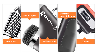 Fitness Handtrainer und Unterarm Trainingsgerät - Widerstand 5-60kg - Integrierter Zähler