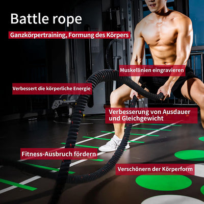 PROIRON 9M /12M Kampfseile, Kampfseil für Fitnesstraining, Fitnessstudio, schwere Übungsseile 38 mm, Wellungsseil für Krafttraining