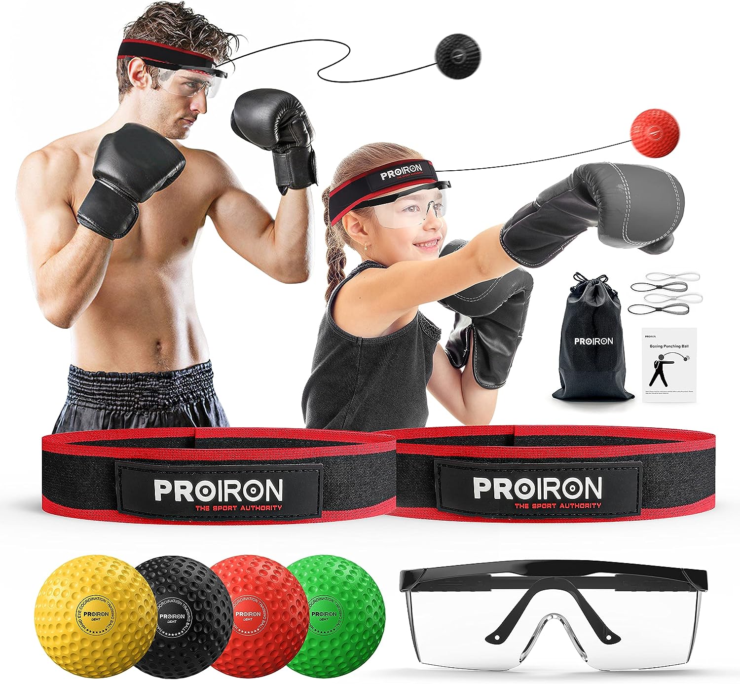 PROIRON Boxen Reflexball Verbessere die Reaktionsgeschwindigkeit und Koordination