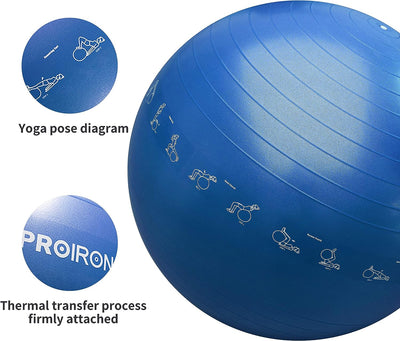 PROIRON Gymnastikball - Robuster Fitnessball mit Luftpumpe