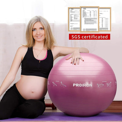 PROIRON Gymnastikball - Robuster Fitnessball mit Luftpumpe