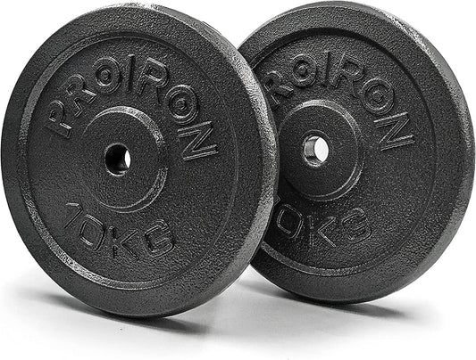 PROIRON Hantelscheiben-Set aus Gusseisen, 1,25 kg, 2,5 kg, 5 kg, 10 kg (verschiedene Größen) für 2,5 cm Hantelstange