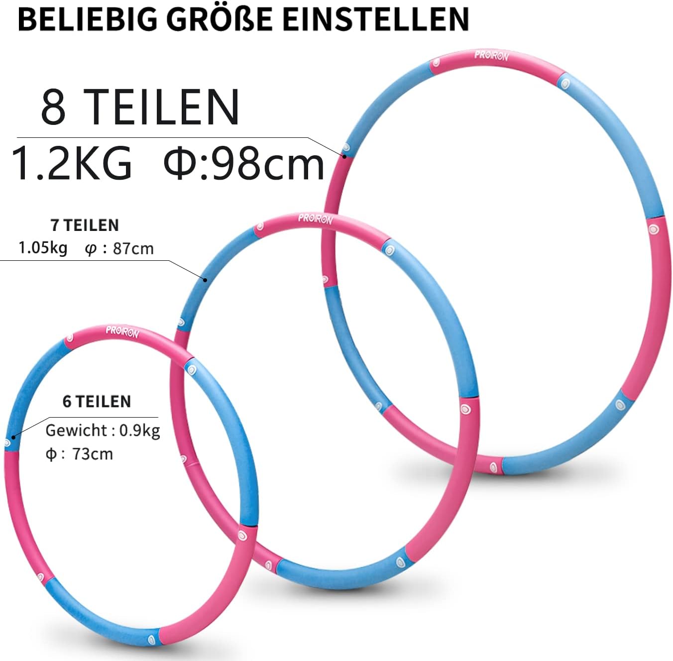 PROIRON Hula Hoop für Erwachsene und Kinder mit Gewicht