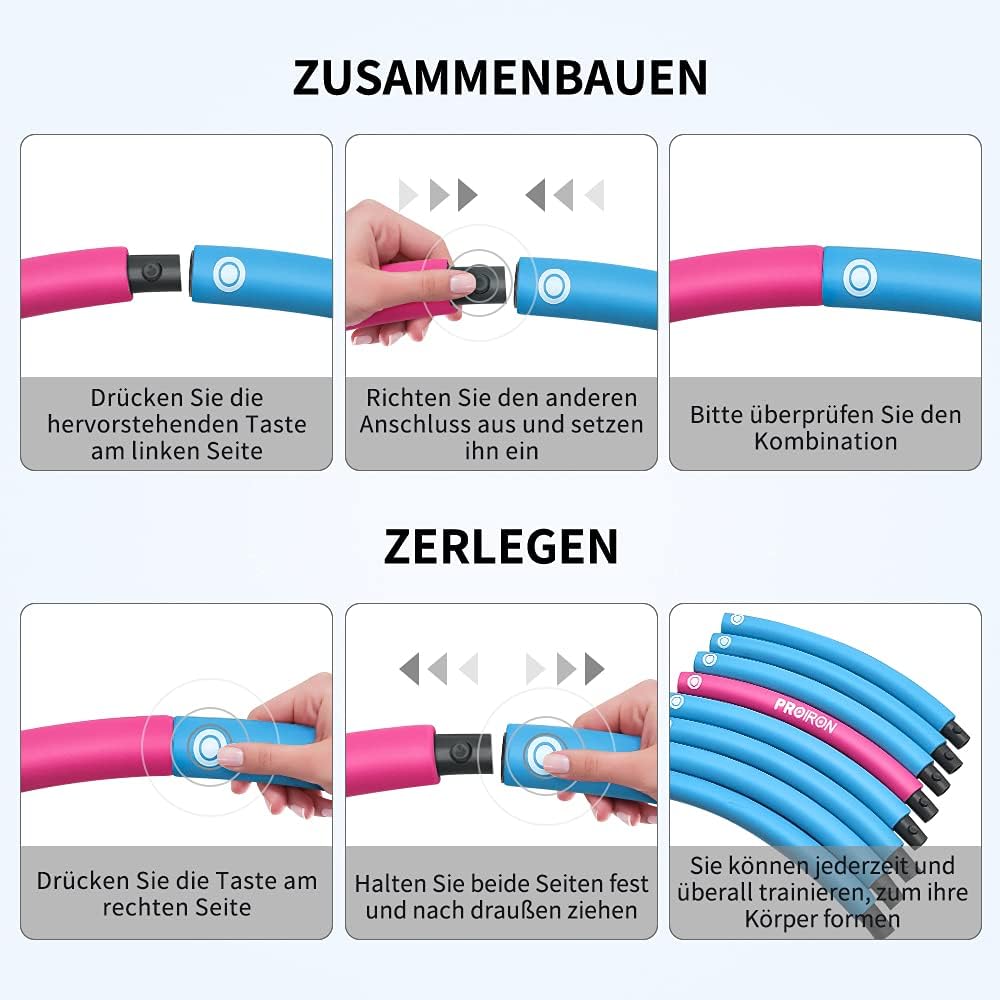 PROIRON Hula Hoop für Erwachsene und Kinder mit Gewicht