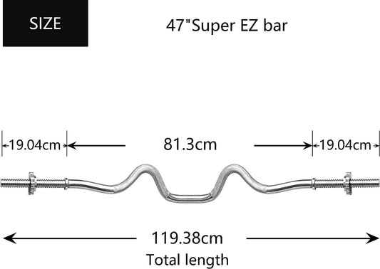 PROIRON SZ Curlstange Länge 120cm, Ø 25mm verchromt & gerändelt
