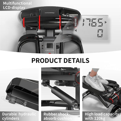 PROIRON Swing Stepper mit Display - Max. 120kg Tragkraft, Geräuschloses Training