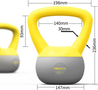 PROIRON Weiche Kettlebell | 2-10kg | Anfängerfreundlich und ideal für das Heimtraining