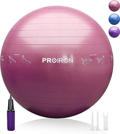 PROIRON Gymnastikball - Robuster Fitnessball mit Luftpumpe