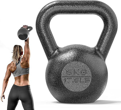 PROIRON Kettlebell Gusseisen, Gewichtsstufen 4-24 kg - Schwarze Kettlebells